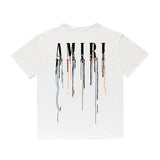 Amiri T Shirt Color Ink Splash Paint Colorful Casual Round Neck