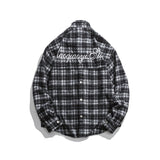 Men Shacket Long Sleeve Autumn Shirt Autumn Loose Fashion Color Contrast Stitching Casual Plaid Shirt