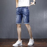 Men Jean Shorts Denim Shorts Men's Summer Straight Youth Five Points Pirate Shorts Tide