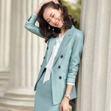 Women Pants Suit Uniform Designs Formal Style Office Lady Bussiness Attire Green Spring and Autumn Fashionable Suit