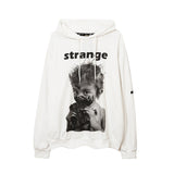 Mens Fall Outfits Portrait Printing Terry Hooded Sweater Couple Loose Top