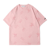 Men's T Shirt Summer Casual Tops Short Sleeve T-shirt Men's High Street Fashion Brand round Neck Half Sleeve BF Idle Style Trendy Loose Half Sleeve