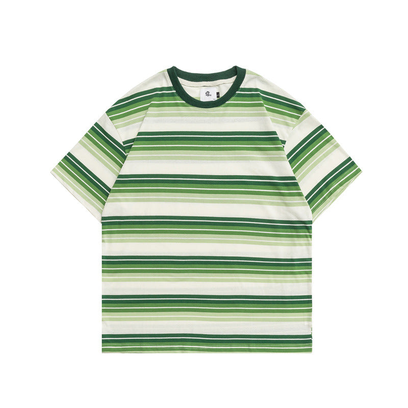 2022 Summer Man T Shirt Stripe College Style