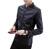 80's Leather Jacket Autumn and Winter PU Leather Fashionable Simple Leather Jacket Coat