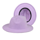 Fedora Hat Woolen Thick Top Hat Women's Fedora Hat British Style Felt Cap