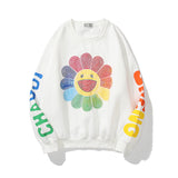 Justin Bieber Drew House Sweatshirts Hoodie Kanye Big Talker Men and Women Smiley Flame Graffiti Letter Printed Crew Neck Sweatshirt Long Sleeve Coat