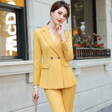 Women Pants Suit Uniform Designs Formal Style Office Lady Bussiness Attire Spring and Autumn Fashion Pink Small Business Suit Coat