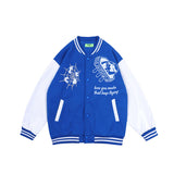 Men Fall Outfits Baseball Uniform Autumn Sports Casual Jacket Loose Couple Jacket