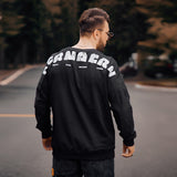 Men plus Size Sweatshirt Autumn and Winter Pullover Sweater Letter Printing Overweight People plus Size Thickened T-shirt