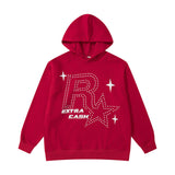 Mens Fall Outfits Three-Dimensional Printed Sweater Loose Hooded Cotton Hip-Hop Street