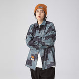 Men Shacket Long Sleeve Autumn Shirt Long Sleeve Loose Couple Workwear Shirt Versatile Casual Coat