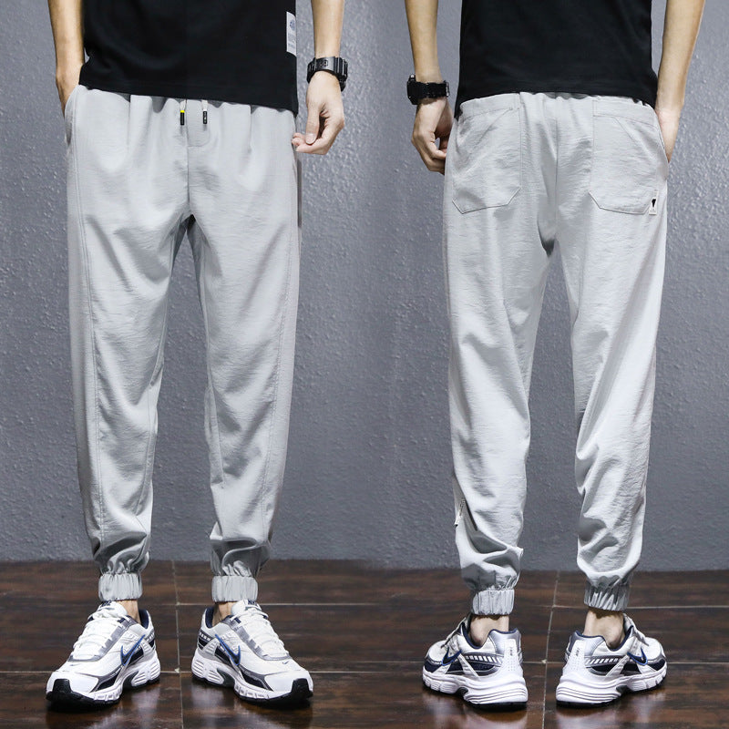 Cropped Pants Mens Spring and Summer Casual Pants plus Size Retro Sports Men Pants