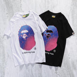 A Ape Print T Shirt Camouflage Cotton Short Sleeve T-shirt Half Sleeve