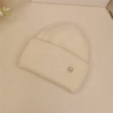 Toque Rabbit Fur Hat Children Winter All-Match Letters Thickened Woolen Cap Warm Knitted Hat