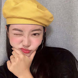 Women Beanies Spring and Autumn Hat Female Beret British Retro Octagonal Hat Melon