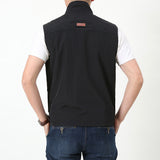 Men Utility Vest Work Zipper Tactical Work Vest Slim Pocket Jacket Spring/Summer Vest plus Size Retro Sports Men's Clothing