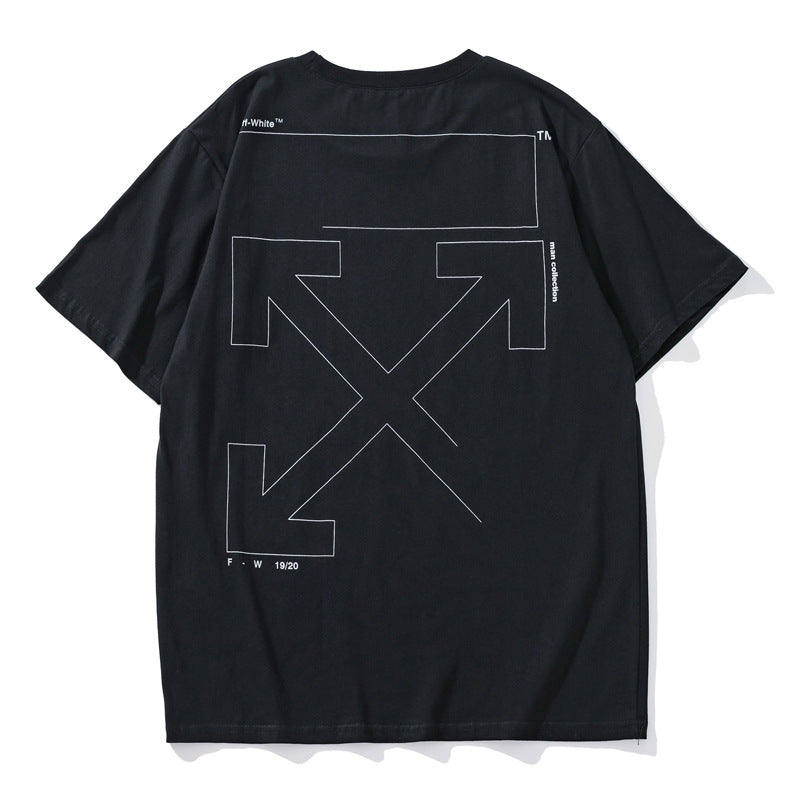 Arrow Print Short Sleeve Men'S Clothing Owt