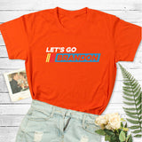 Let's Go Brandon T Shirt Letter Print Teen Casual Loose-Fitting T-shirt Short Sleeve Top