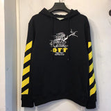 Early Spring Cartoon Skateboard Music Old Man Pattern Hooded Sweater