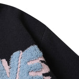 Men Fall Outfits Autumn and Winter Cute Bear Round Neck Pullover Knitted Top