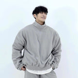 Gyms Fitness Mens Sports Hoodie Bodybuilding Workout Jogging Men′s Athletic Sweatshirts Autumn and Winter Thickening Sports Sweatshirt Loose Large Size Drop Shoulder Workout Clothes