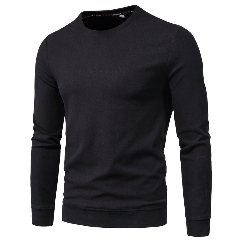 Fall plus Size Men's round Neck Solid Color Pullover Sweatshirt Casual Coat Men Winter Outfit Casual Fashion