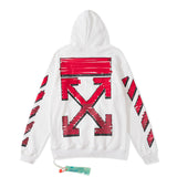Autumn Winter Red Gradient Arrow Pattern Hooded Sweater For Men And Women