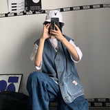 Harajuku Clothing Men's Casual Shirts Summer Workwear Vest Trend Men's and Women's Tops