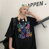 Harajuku Clothing Men's T-shirt Classic Shirts Summer Cartoon Printed Men's and Women's Loose Short-Sleeved T-shirt