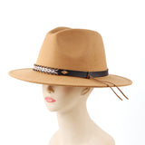 Fedora Hat Couple's Autumn and Winter Woolen Hat Flat Brim Jazz Top Hat