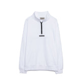 Fog Essentials Long Sleeve round Neck Neck Sweatshirt Autumn Double Line Back Three-Dimensional Silicone Double Row Letter Half Zipper Sweater