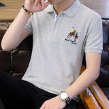 USPA Shirts Summer Short-Sleeved T-shirt Men's Lapel Embroidery Men's Polo Shirt