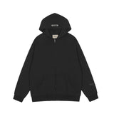 Fog Essentials Zipper Hoodie Autumn and Winter Double Line plus Velvet Back Letter Reflective Cardigan Coat Outerwear
