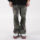 Knee Strap Camouflage Cargo Pants Men's Hip Hop Bell-Bottom Pants Trendy Casual Pants plus Size Retro Sports Men Pants