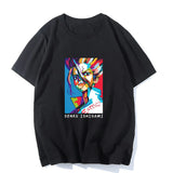 Anime Tshirts Aesthetic Men's Shirt Anime Digital Printed round Neck Men's Short Sleeve T-shirt