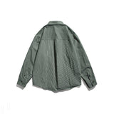 Men Shacket Long Sleeve Autumn Shirt Autumn Workwear Shirt Lapel Cardigan Solid Color Casual Retro Men's Shirt