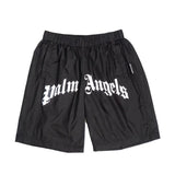 Palm Angels Letter Print Lightweight Fabric Shorts Loose Cropped Pants for Men and Women