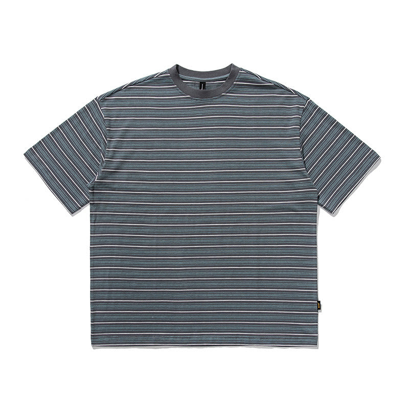 2022 Summer man t shirt Striped round Neck Short Sleeve