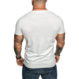 Men T-shirt Casual plus Size Top Summer Men's Casual Slim-Fit Short Sleeve T-shirt