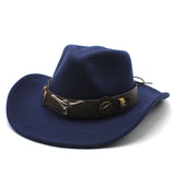 Wester Hats Cow Head West Cowboy Hat Woolen Jazz Top Hat Men Ladies' National Style Autumn and Winter Felt Cap