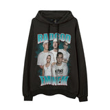 Mens Fall Outfits Portrait Printing Terry Hooded Sweater Couple Loose Top