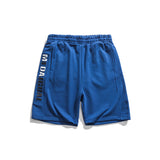 Men Shorts Contrast Color Letters Embossed Straight Cargo Pants