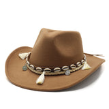Wester Hats Autumn and Winter Western Cowboy Ethnic Style Woolen Jazz Top Hat