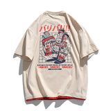 2022 Summer Man T Shirt Fake Two-Piece Loose Print