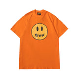 Justin Bieber Drew House T shirt Summer Drew Basic Style Smiley Print Short Sleeved T-shirt