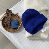 Toque Winter Warm Thick Thread Knitted Hat Woolen Cap Big Head Hat