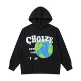 Mens Fall Outfits Three-Dimensional Printed Sweater Loose Hooded Cotton Hip-Hop Street