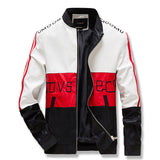 Two Tone Leather Jacket Youth Cool Short Leather Jacket Men's Motorcycle Spring and Autumn Coat