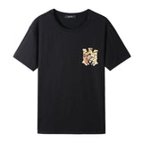 Amiri T Shirt Tiger Pattern Lettered Casual Round Neck