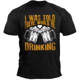 Man T Shirt Black round Neck Loose Print